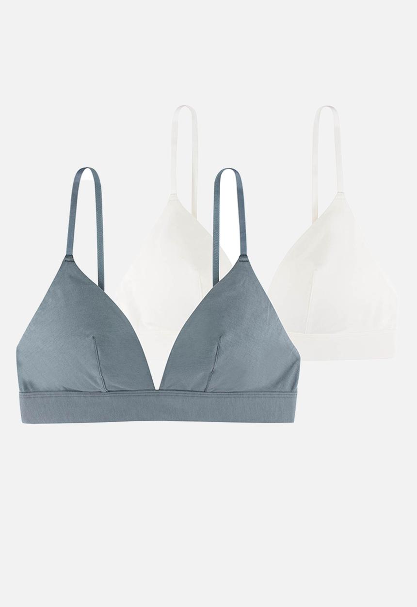 DORINA - Lila-2-Pack non padded bralette - green & ivory
