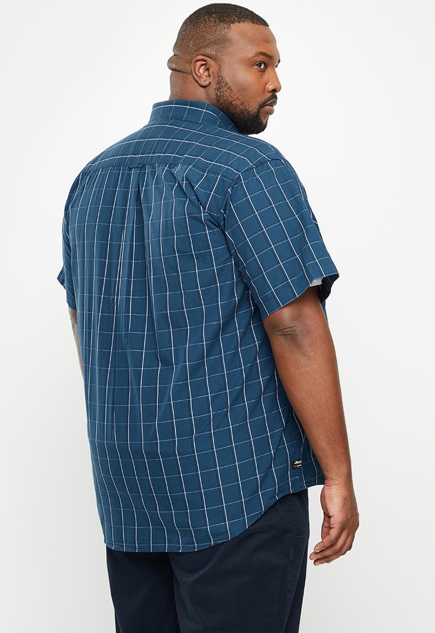 JEEP - Plus short sleeve yarn dyed check - navy