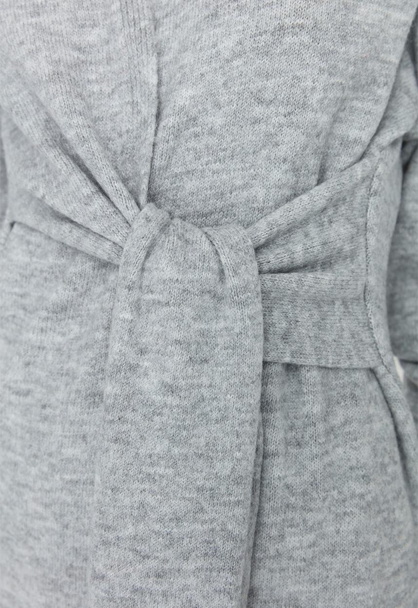 Trendyol - Wrap maxi knit dress - grey