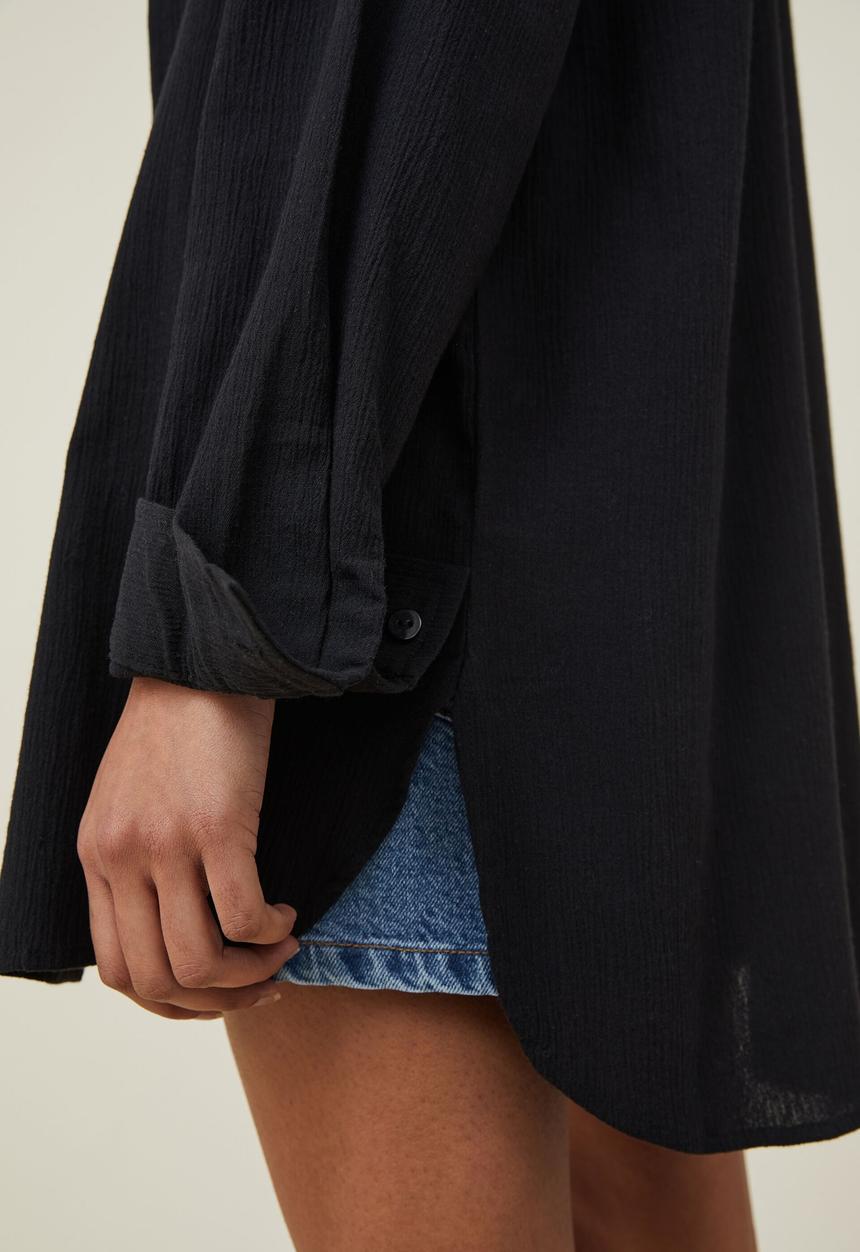 Cotton On - Airley oversized summer shirt - black