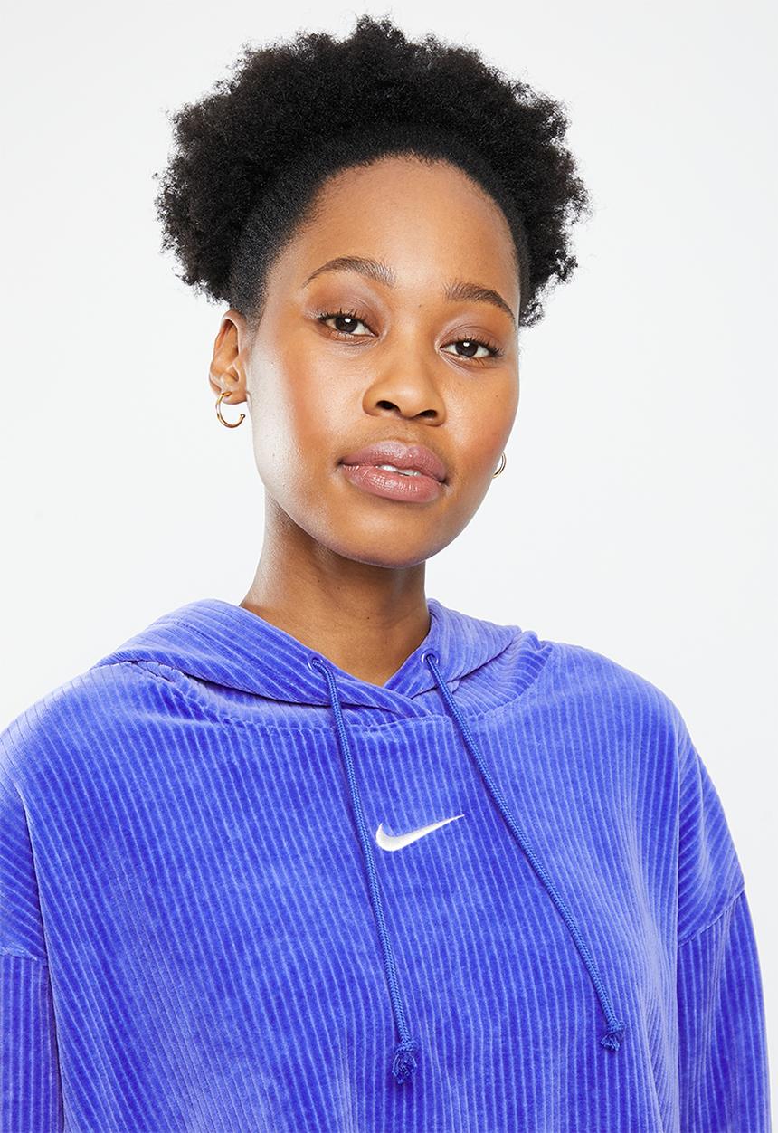 Nike - NSW Velour Cropped Pullover Hoodie
