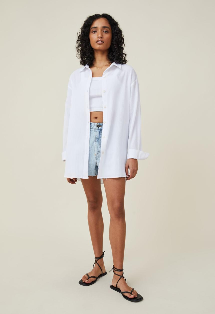 Cotton On - Airley oversized summer shirt - white