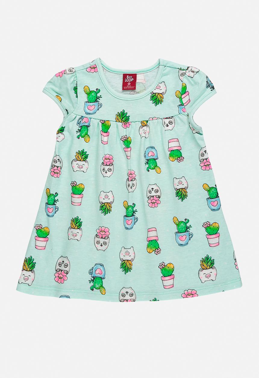 Bee Loop - Single jersey dress - light green