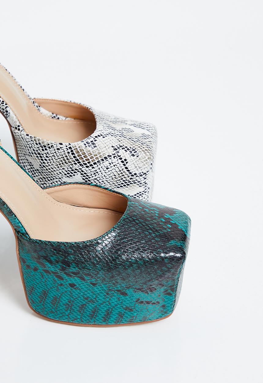 SIMMI London - Adley-2 platform block heel - grey snake