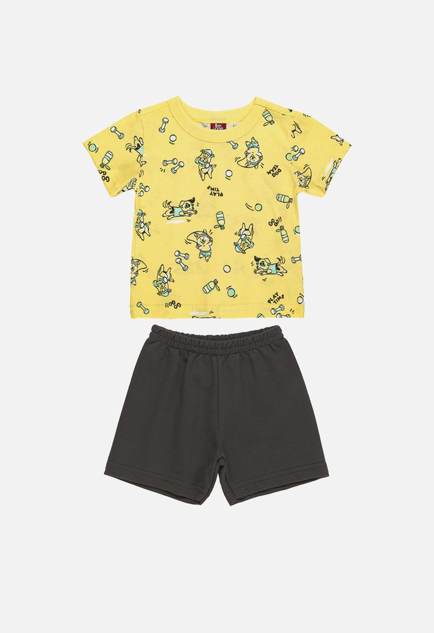 Bee Loop - Jersey tee and shorts set - yellow & black 