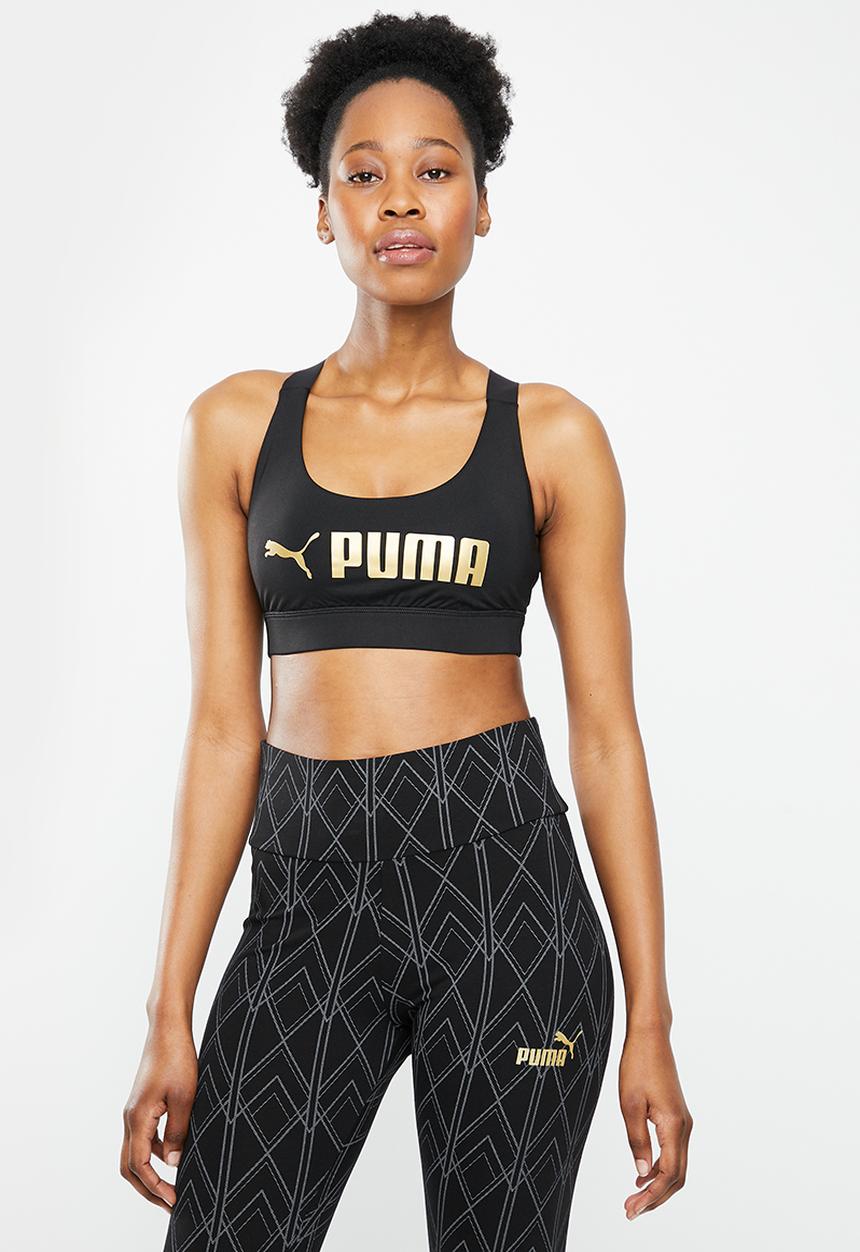 PUMA - Mid impact puma fit bra - puma black/metallic puma