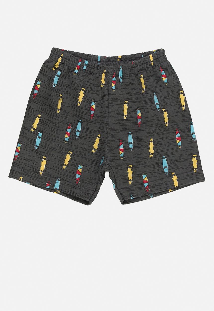 Bee Loop - Jersey tee and shorts set - red & charcoal 