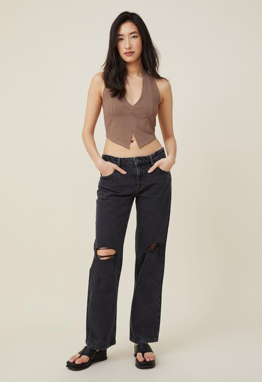 Cotton On - Clarke corset halter top - russet brown