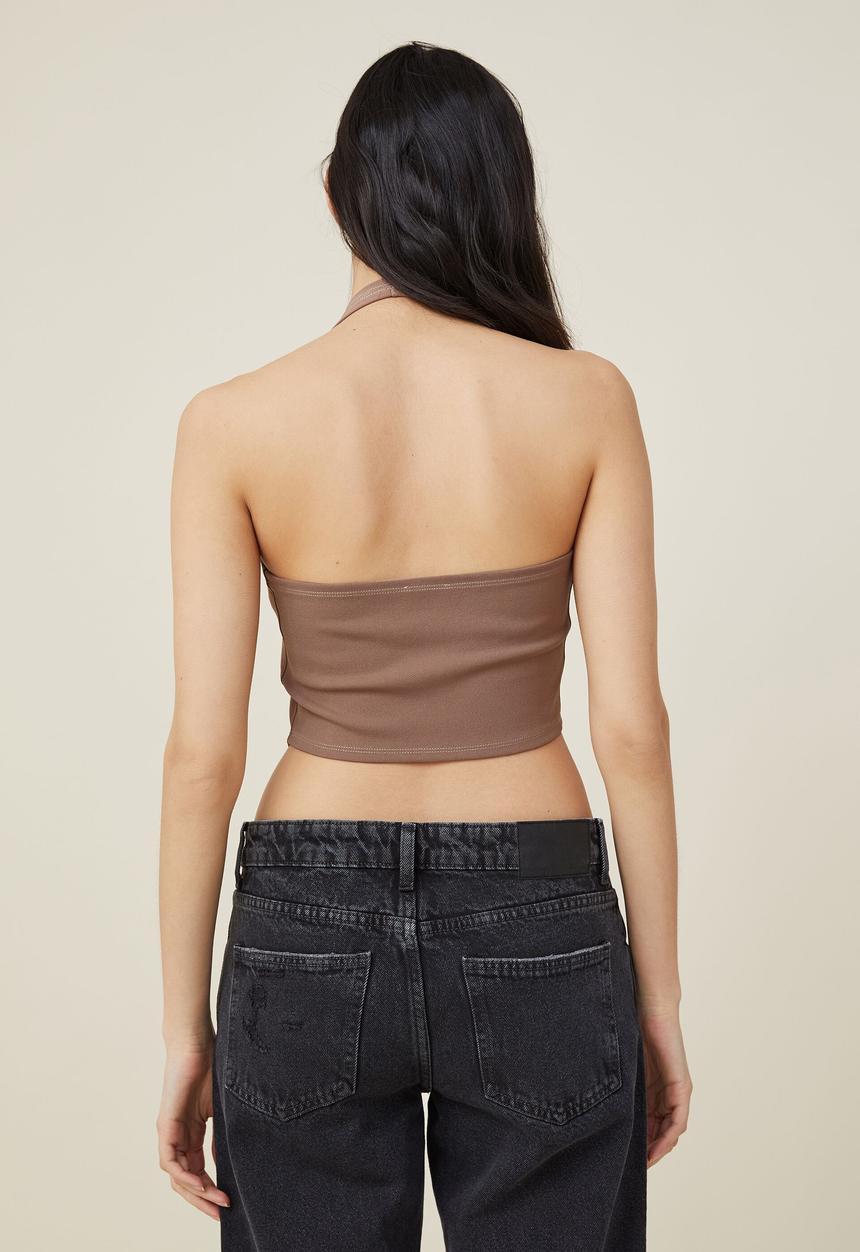 Cotton On - Clarke corset halter top - russet brown