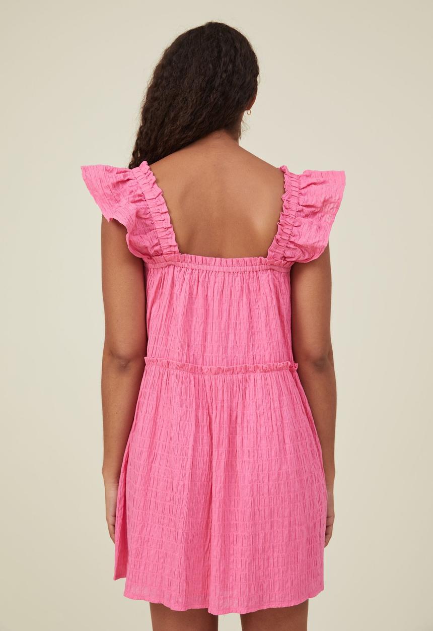 Cotton On - Farrah tiered mini dress - fun pink