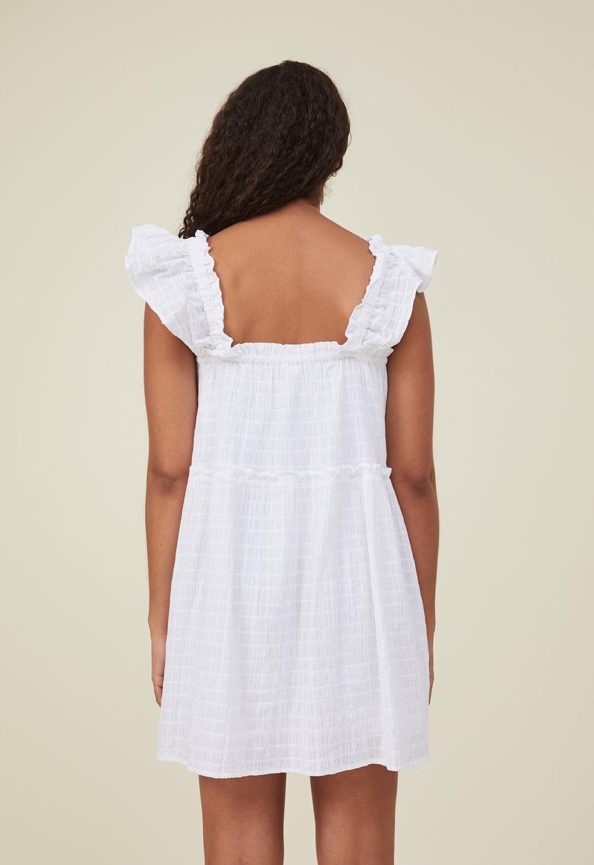 Cotton On - Farrah tiered mini dress - white