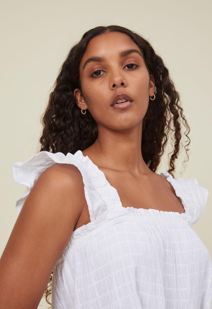 Cotton On - Farrah tiered mini dress - white