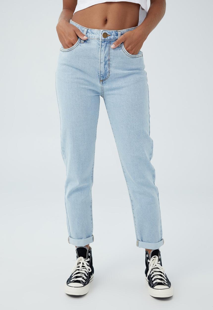 Cotton On - Stretch mom jean - salty blue