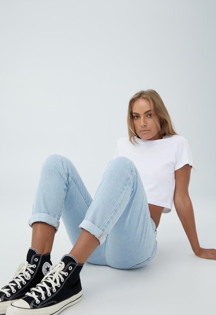 Cotton On - Stretch mom jean - salty blue