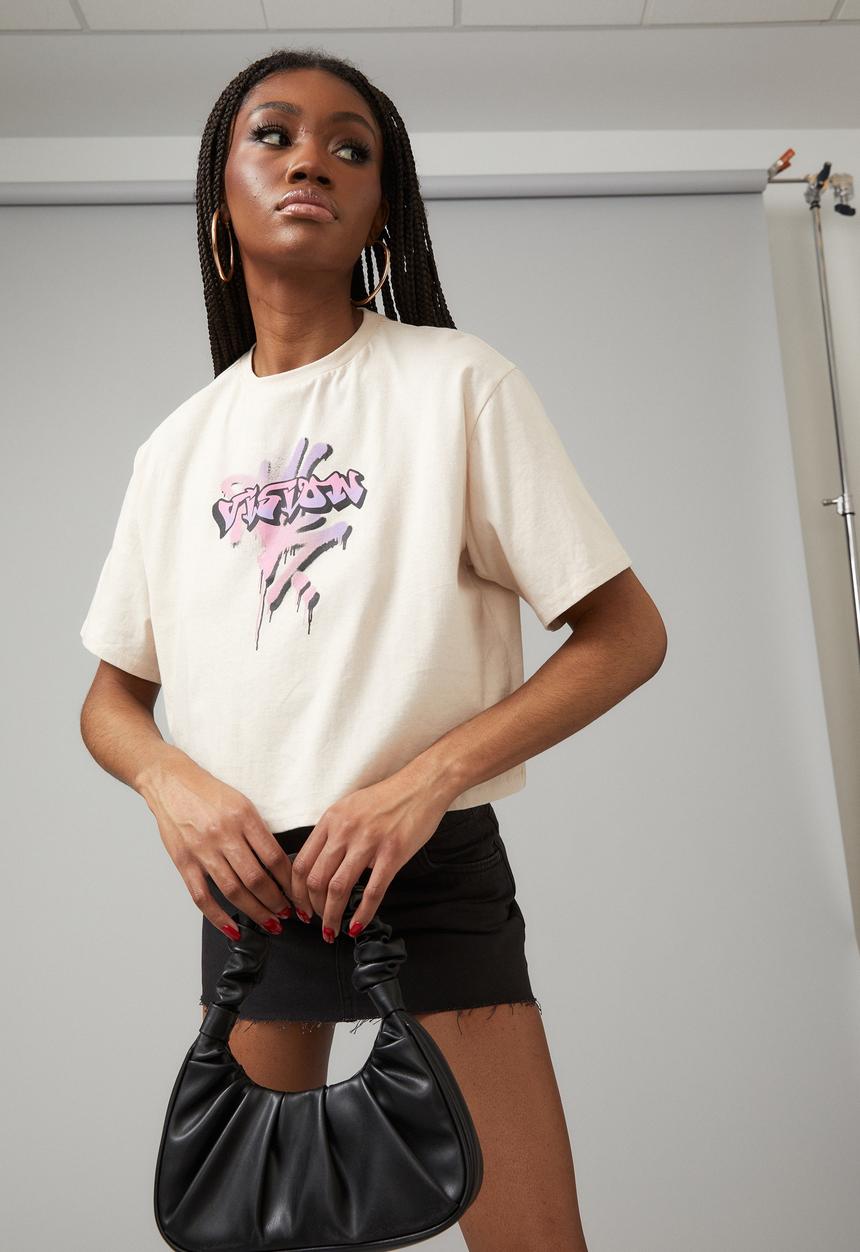 Factorie - Boxy graphic tee - vision & light stone