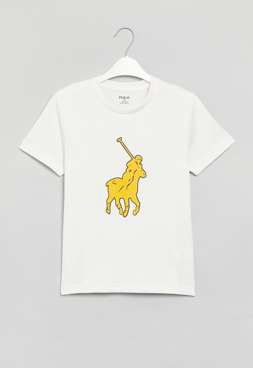 POLO - Boys printed short sleeve tee - off white