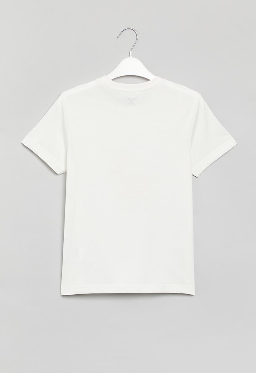 POLO - Boys printed short sleeve tee - off white