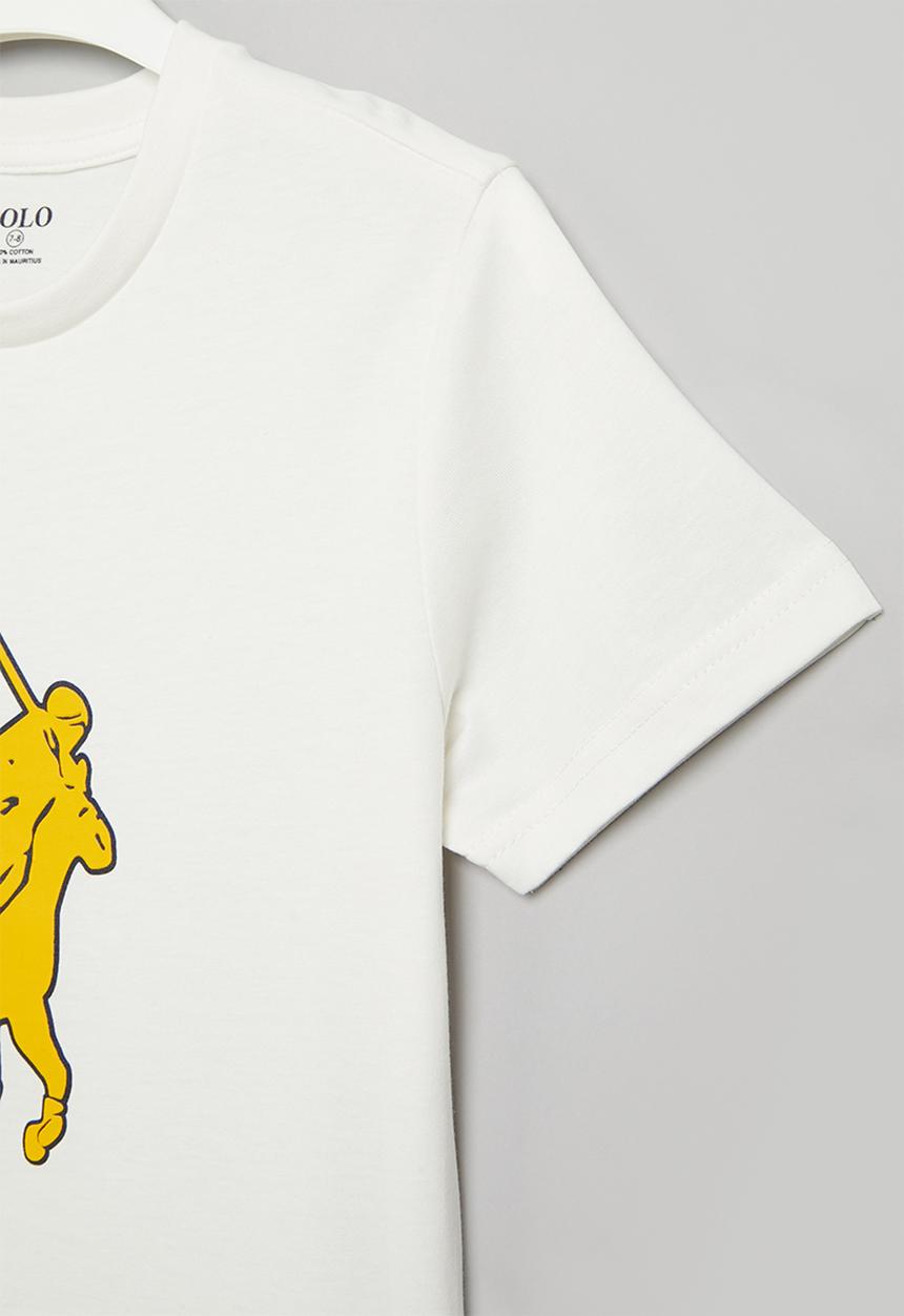 POLO - Boys printed short sleeve tee - off white