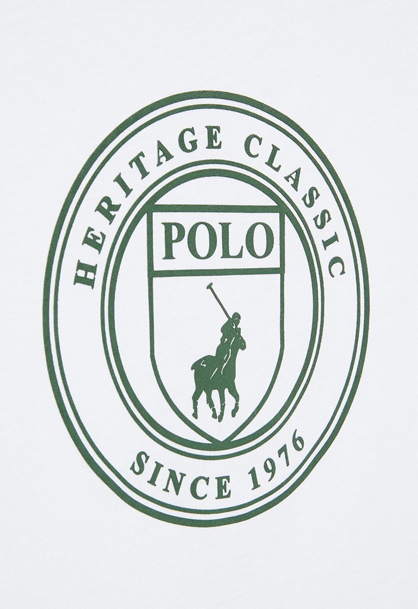 POLO - Boys crest printed tee - white