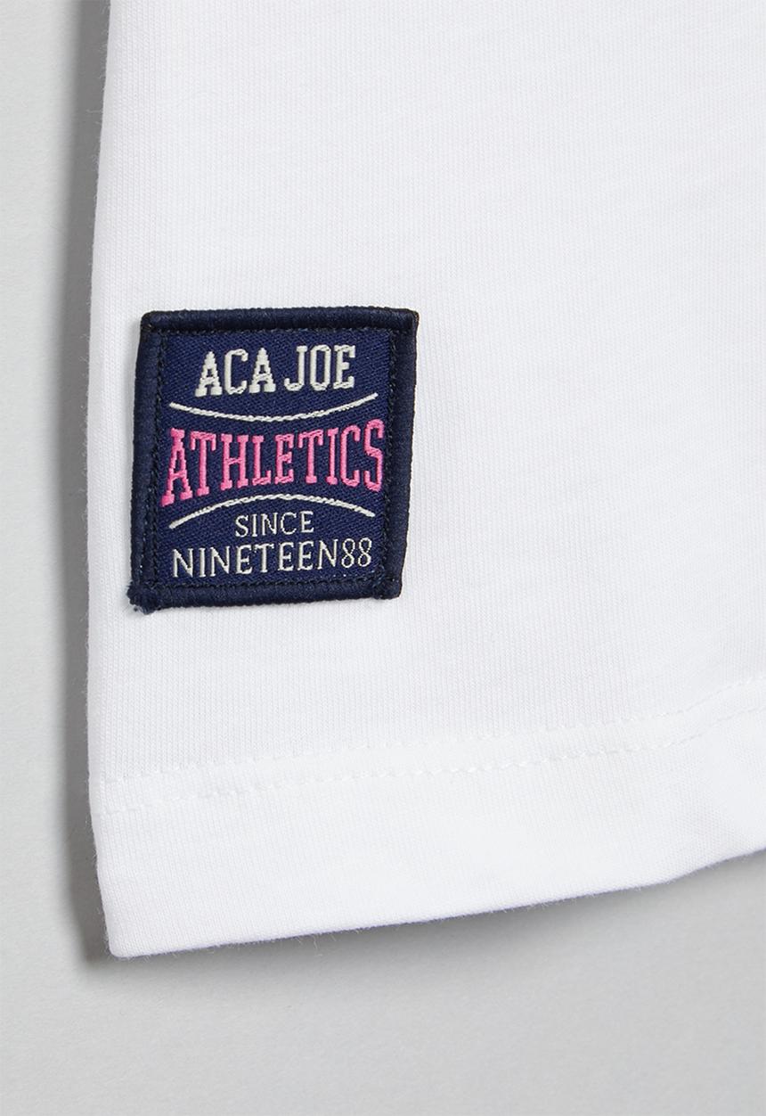 Aca Joe - Girls aca joe baseball print jersey tee - white