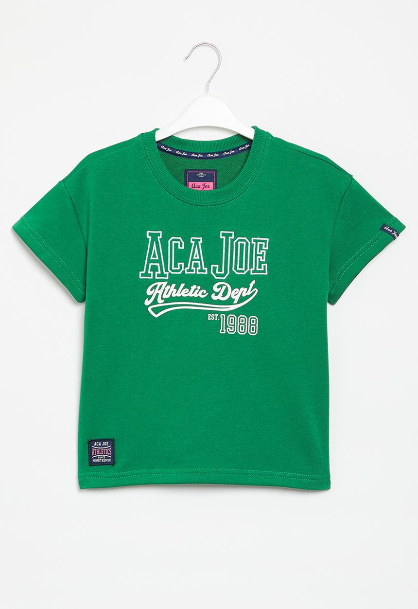 Aca Joe - Girls aca joe printed oversized tee - green