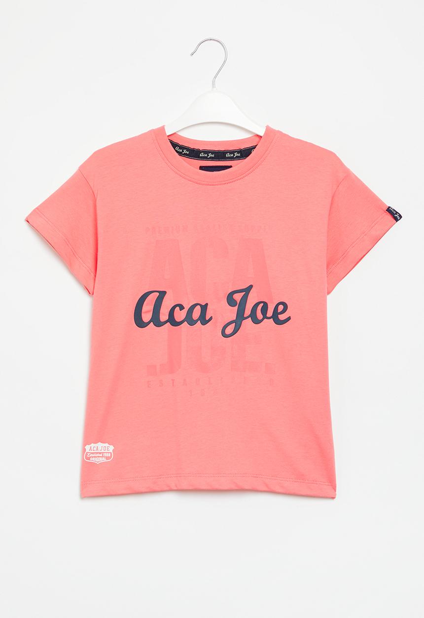 Aca Joe - Girls aca joe jersey  tee - sunkissed pink
