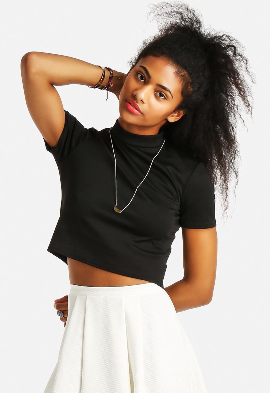 New Look - Kate High Neck Crop Tee