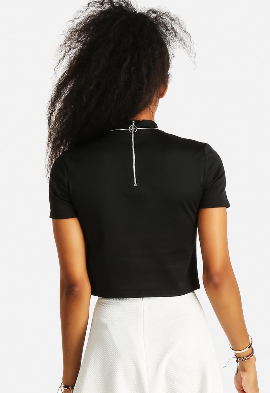 New Look - Kate High Neck Crop Tee