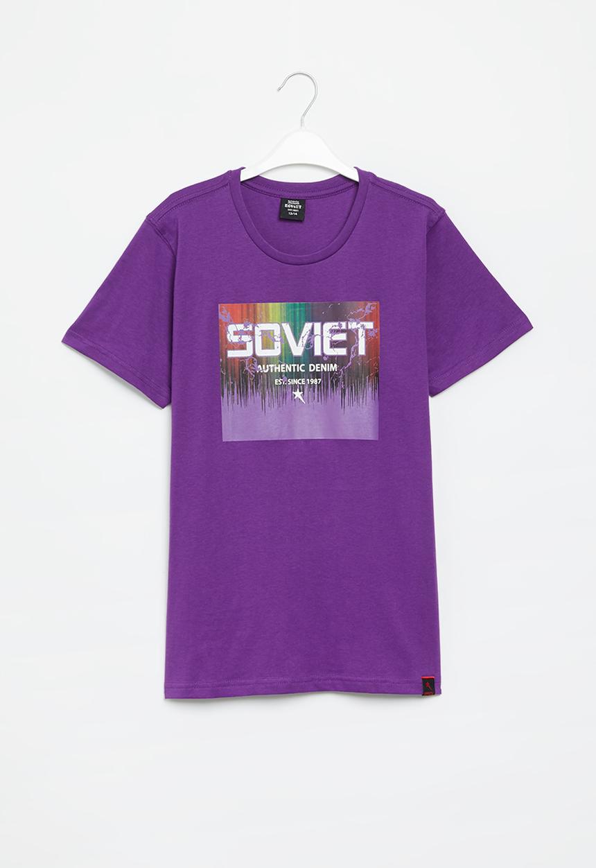 SOVIET - B lian boys short sleeve logo tee - purple