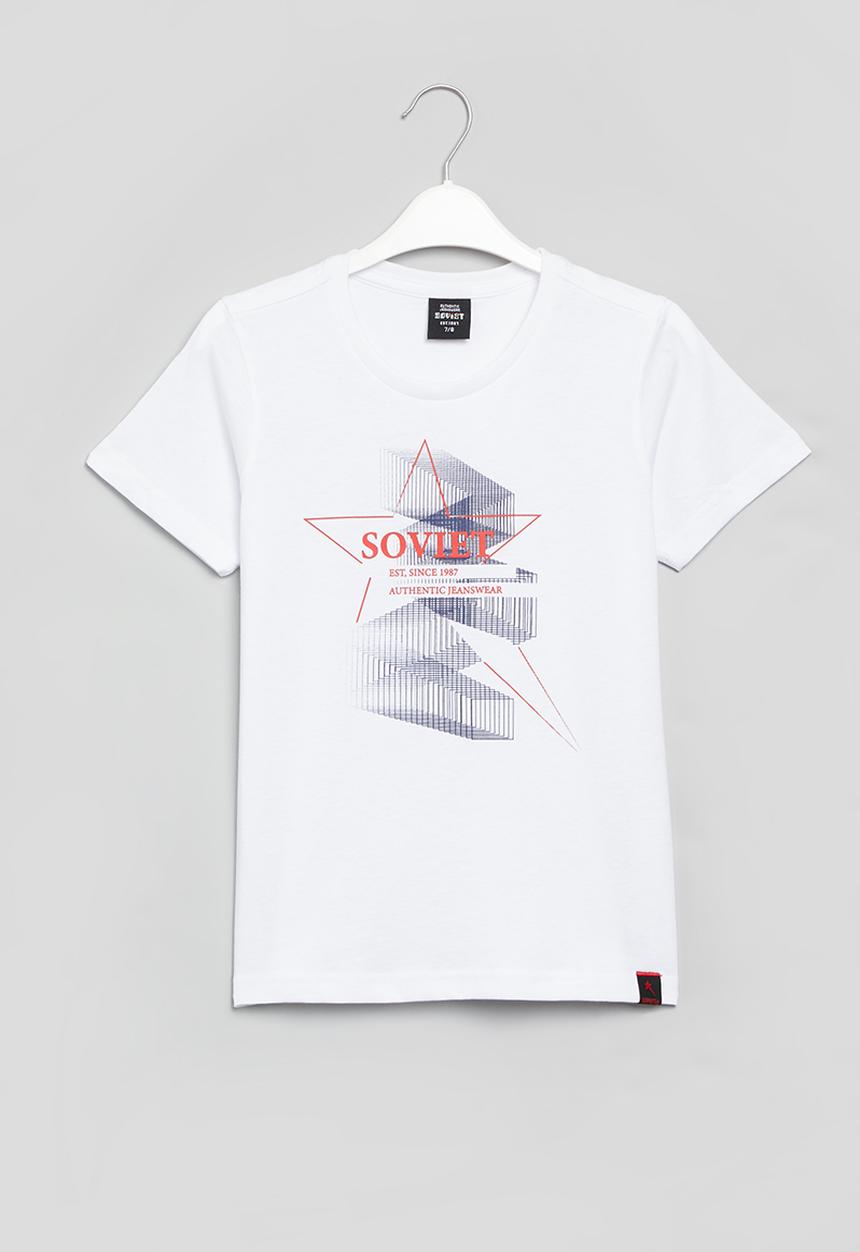 SOVIET - B greyson boys short sleeve logo tee - white
