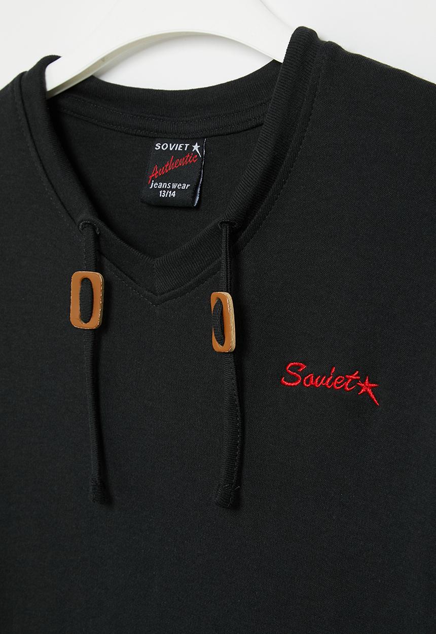SOVIET - Short sleeve muscle tee - black