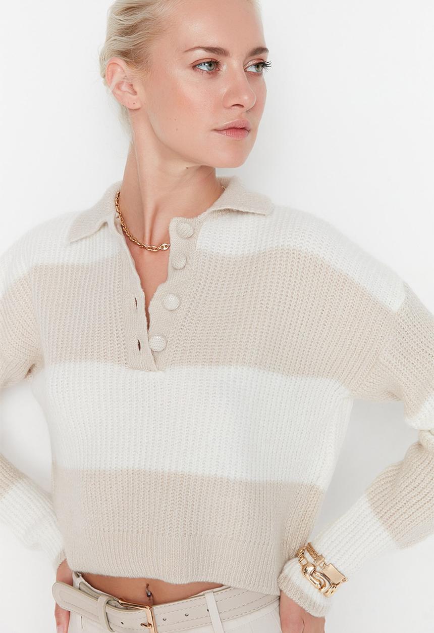 Trendyol - Regular fit sweater - stone