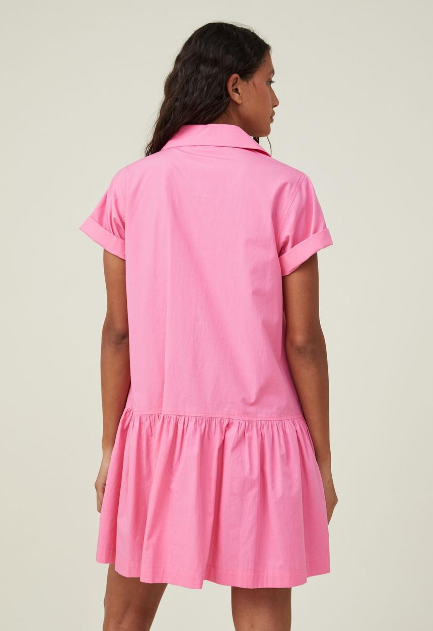 Cotton On - Scout mini shirt dress - fun pink