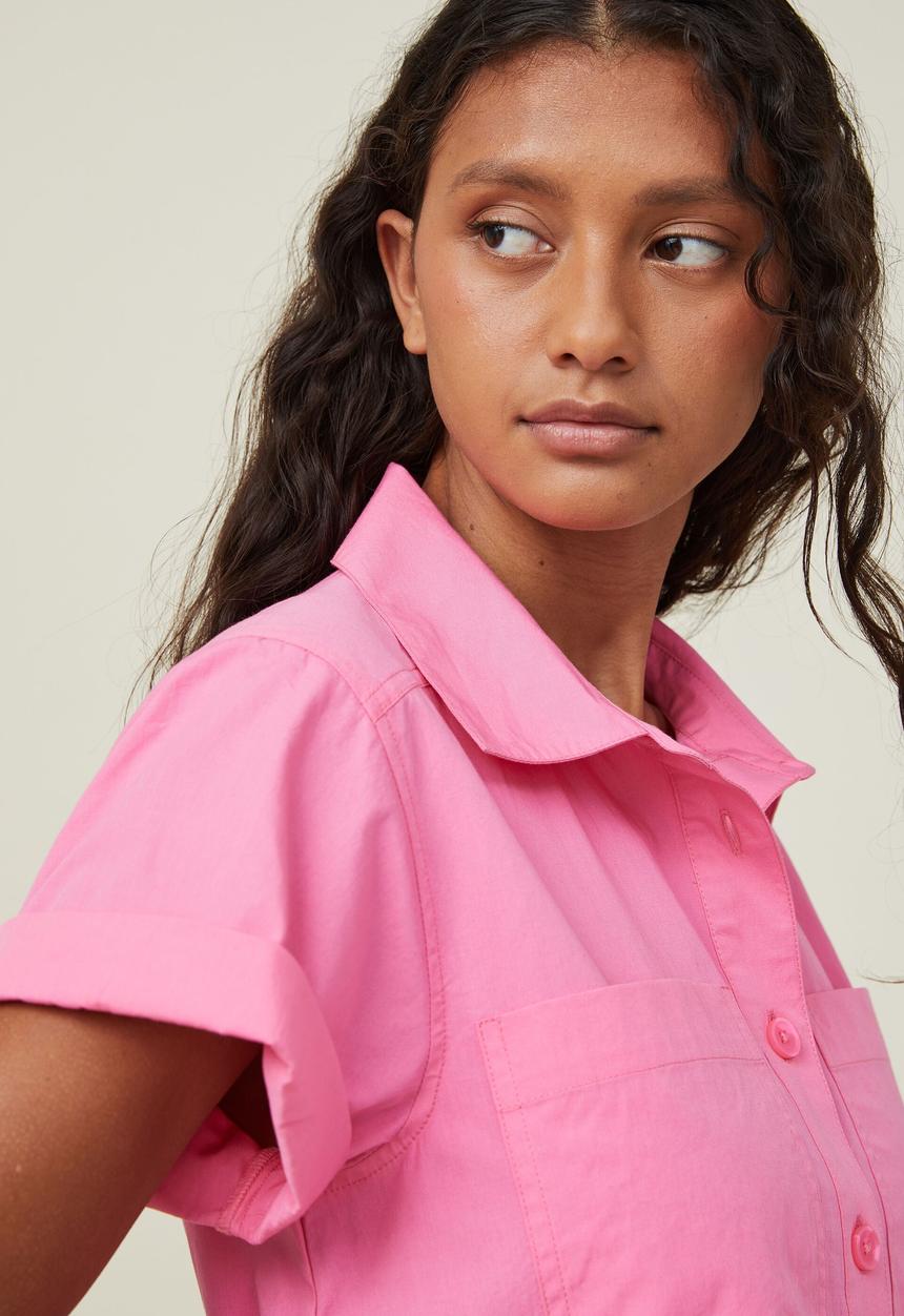 Cotton On - Scout mini shirt dress - fun pink