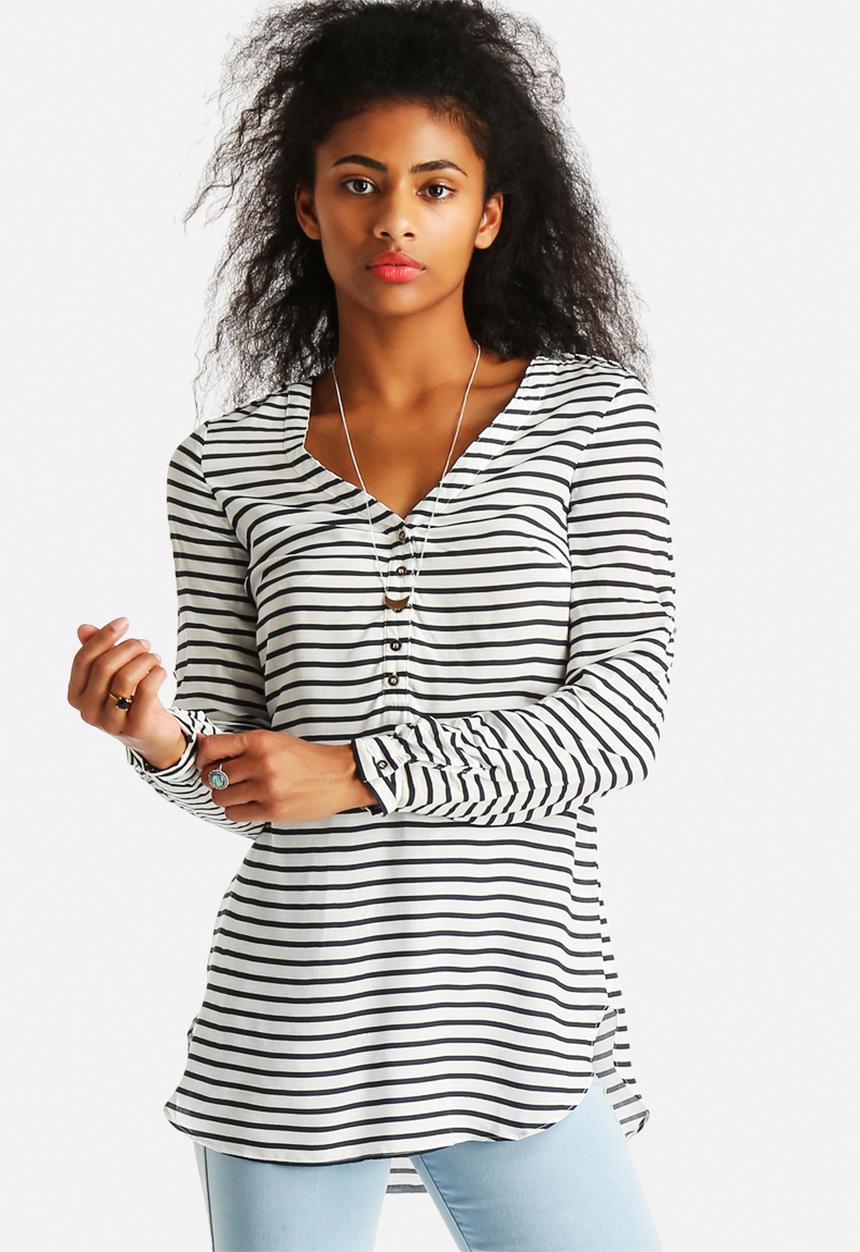 New Look - Macy Stripe Grandad Shirt