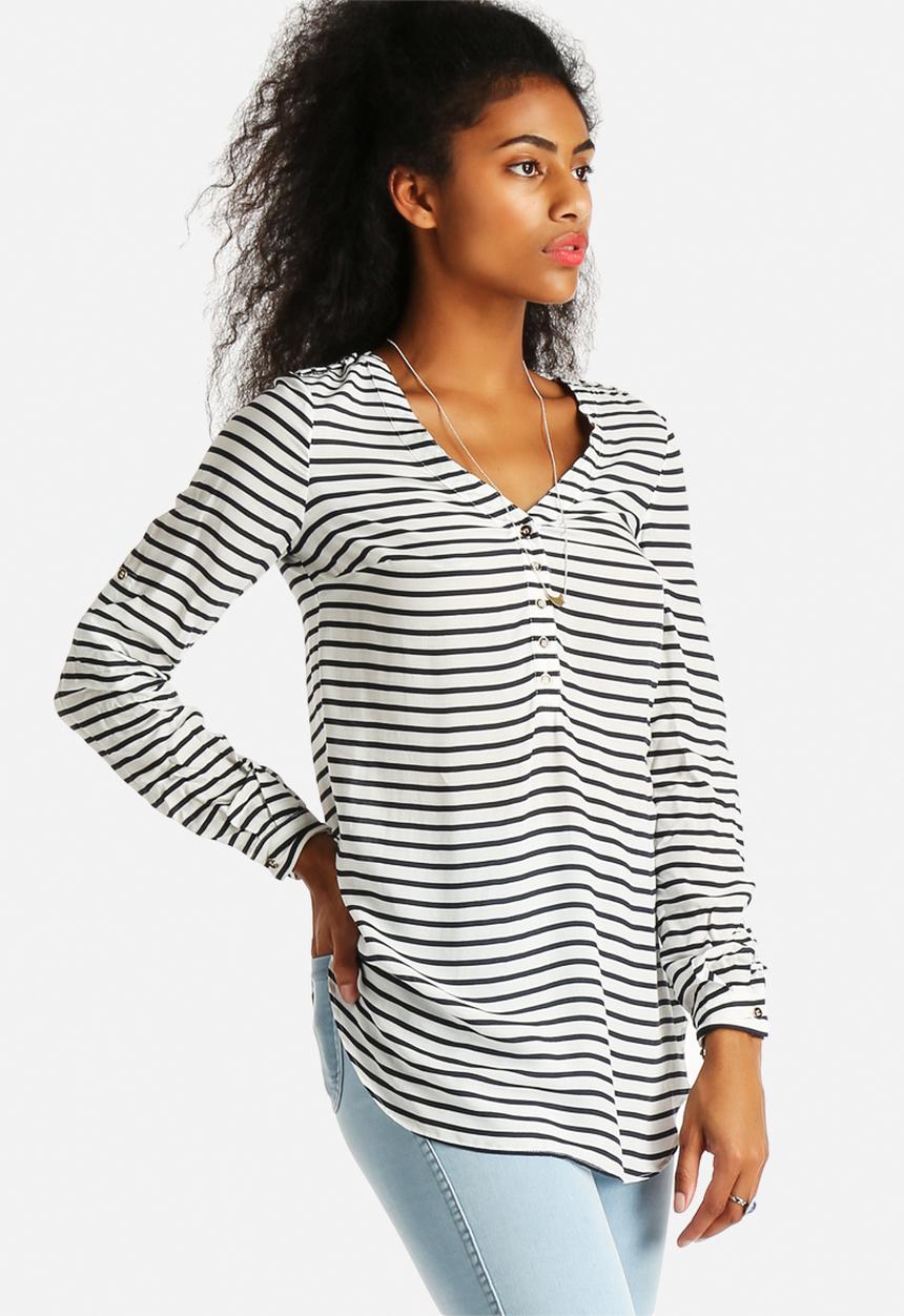New Look - Macy Stripe Grandad Shirt
