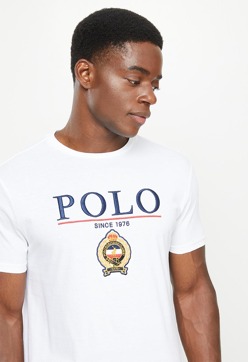 POLO - Men equestrian tee - white