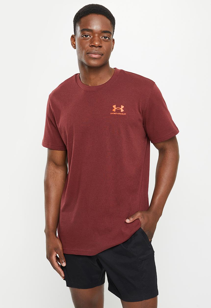 Under Armour - UA logo emb heavyweight short sleeve T-shirt - chestnut red