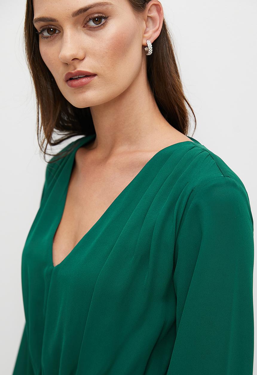 MILLA - V-neck maxi dress - emerald