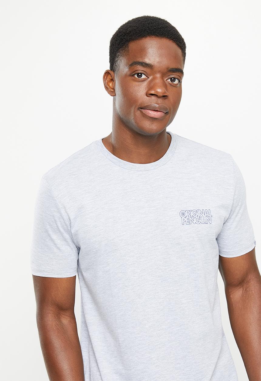 Original Penguin - Penguin letters short sleeve tee - rain heather