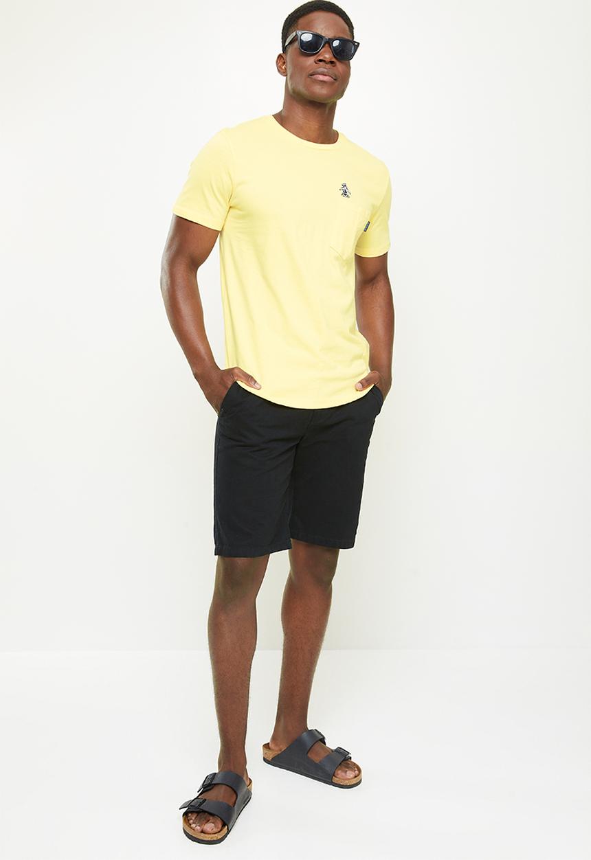 Original Penguin - Felt pocket short sleeve tee - pale banana