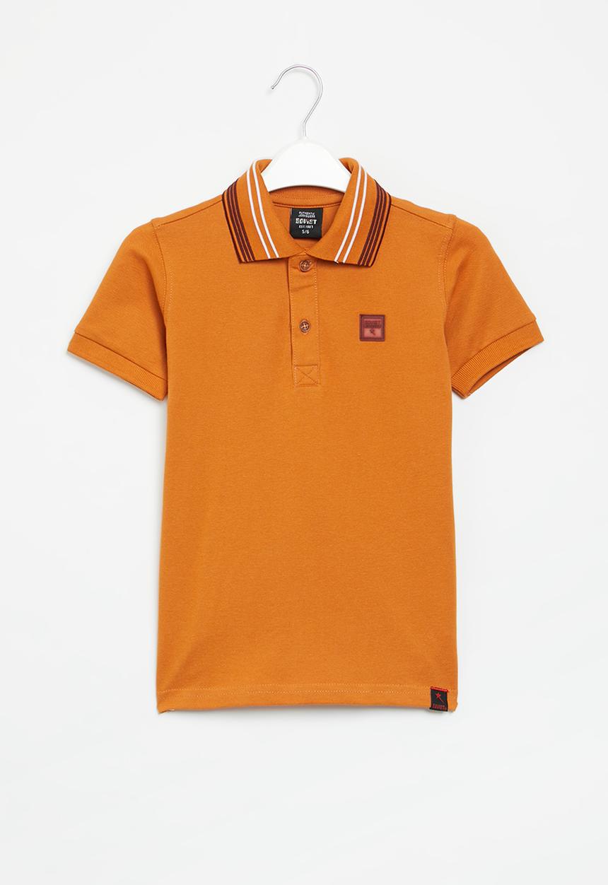 SOVIET - B honcho boys short sleeve pique golfer - pumpkin