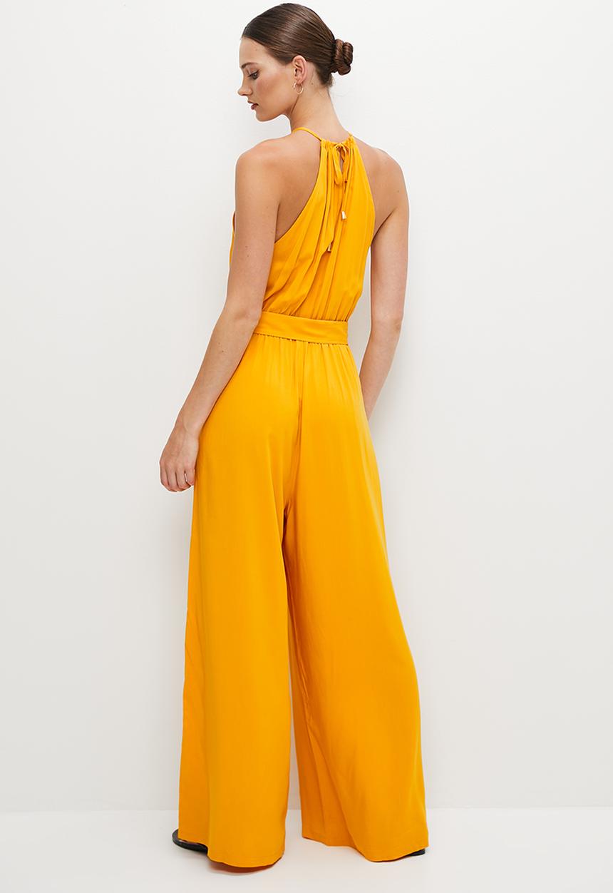 edit - Ruched neck later jumpsuit - marigold