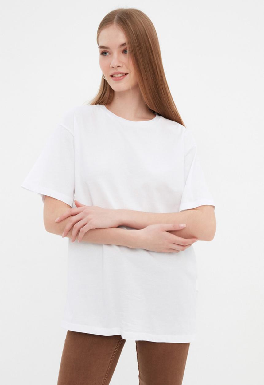 Trendyol - Printed boyfriend T-shirt - white