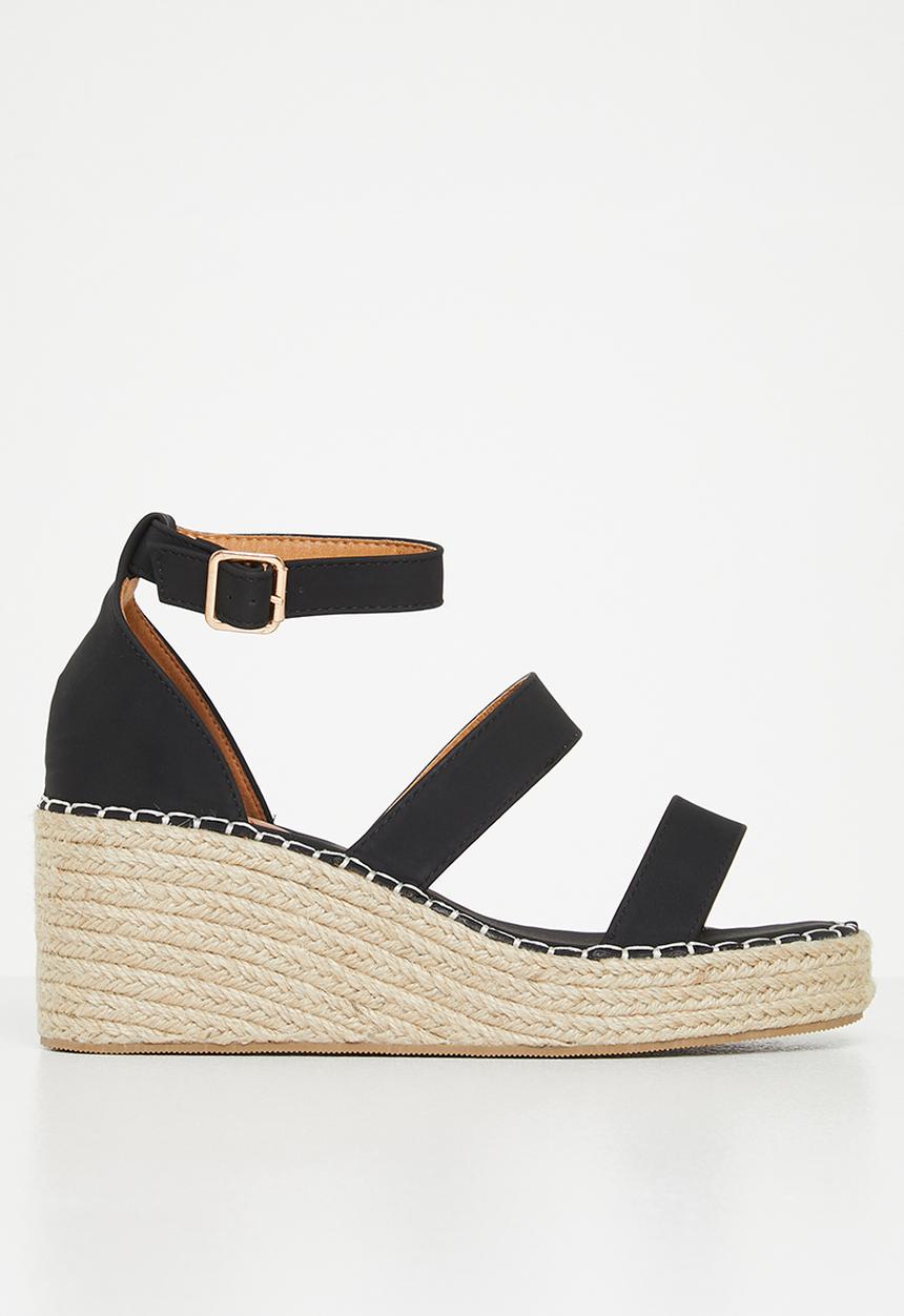 edit - Claudia double strap espadrille - black