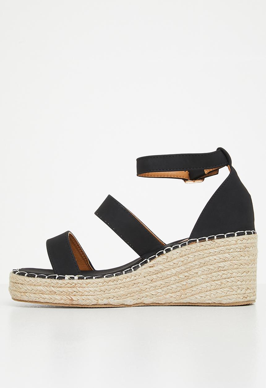 edit - Claudia double strap espadrille - black