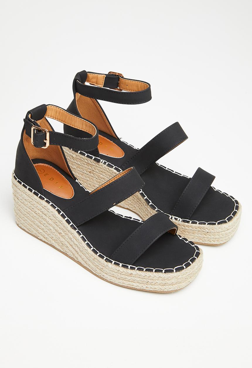 edit - Claudia double strap espadrille - black