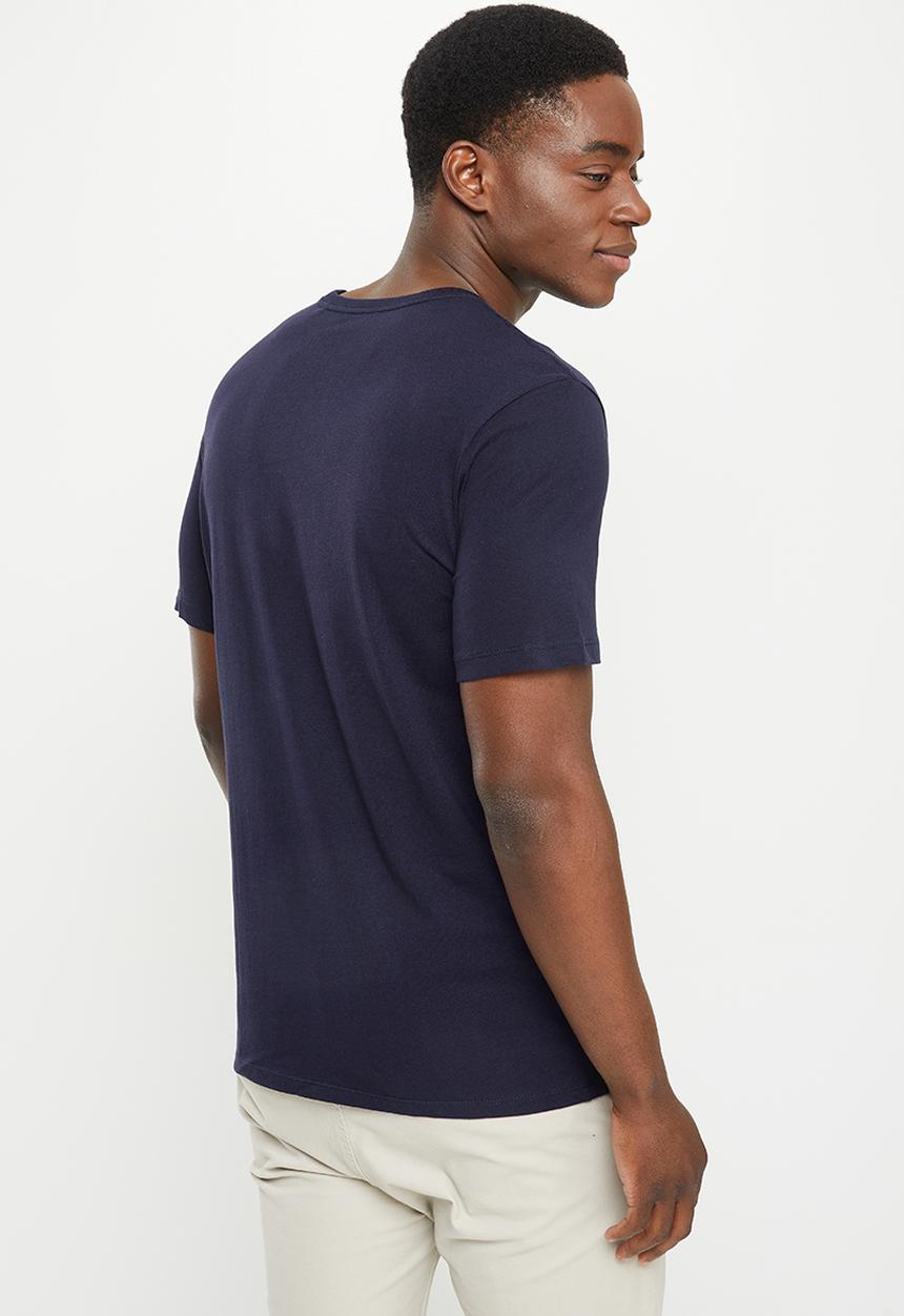 Pringle of Scotland - Short sleeve argyle printed tee - navy