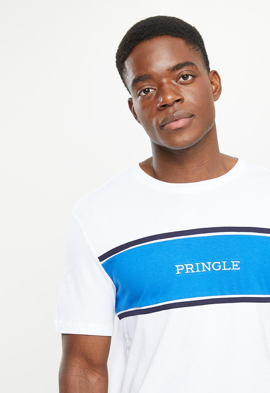 Pringle of Scotland - Short sleeve chest stripe printed tee - white
