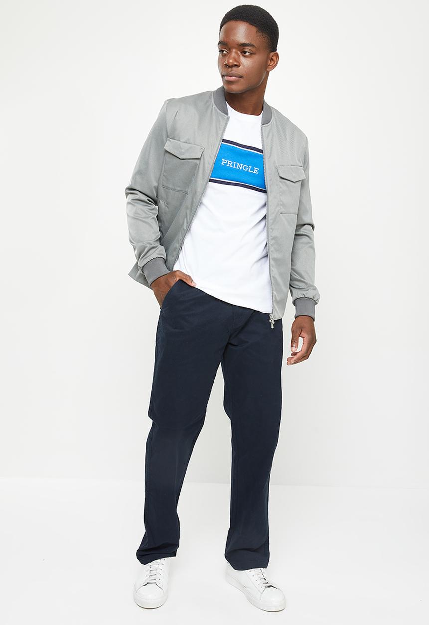 Pringle of Scotland - Short sleeve chest stripe printed tee - white